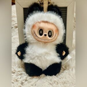 Labubu Customized Black and White Plush Doll
